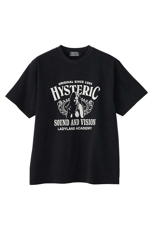 HYSTERIC GLAMOUR ヒステリックグラマー 02253CT01 LADYLAND ACADEMY Tシャツ BLACK 正規通販 メンズ