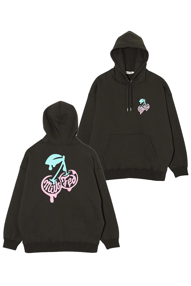 MILKFED. ミルクフェド 103234012014 MELTY CHERRY SWEAT HOODIE MILKFED. パーカー BLACK 正規通販 レディース