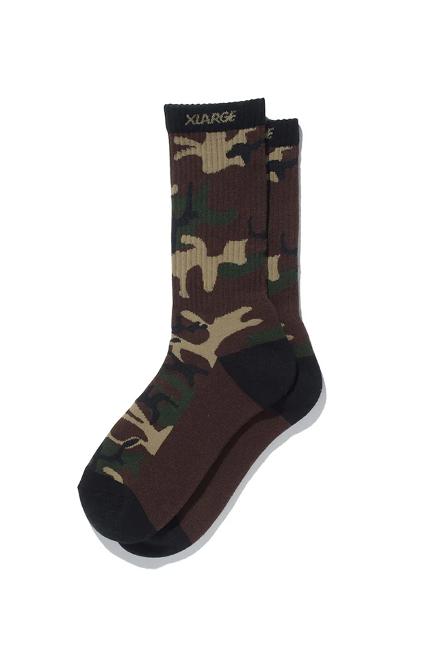 XLARGE エクストララージ 101263054001 JACQUARD CAMO SOCKS ソックス GREEN 正規通販 メンズ レディース