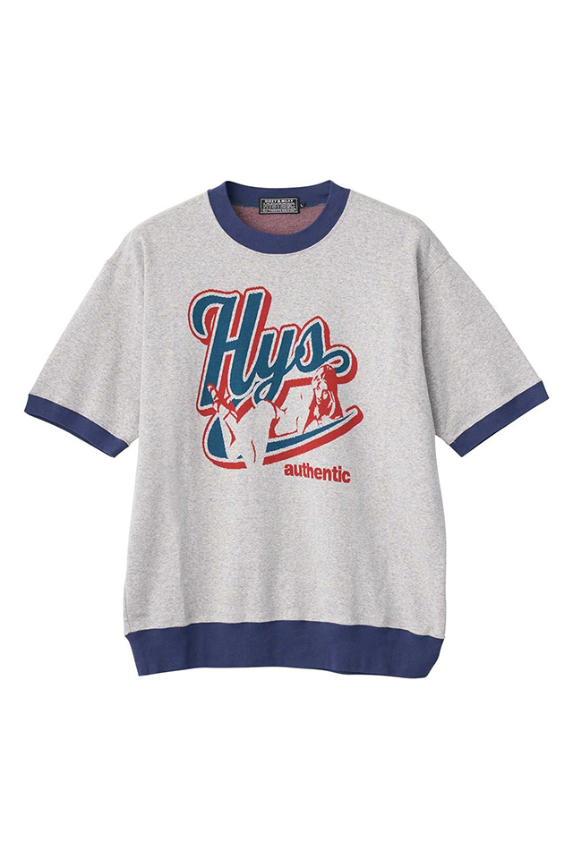 HYSTERIC GLAMOUR ヒステリックグラマー 02261CT15 AUTHENTICジャカード Tシャツ TOP GRAY 正規通販 メンズ