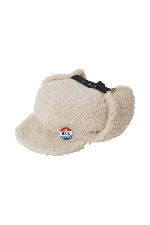 HYSTERIC GLAMOUR ヒステリックグラマー 01253QH03 I’M V.I.P. HYSTERIC ボアフライトキャップ WHITE 正規通販 レディース