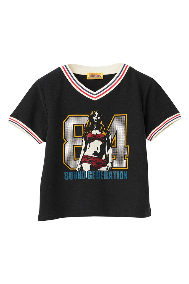 HYSTERIC GLAMOUR ヒステリックグラマー 01261CT13 84 SOUNDS Tシャツ BLACK 正規通販 レディース