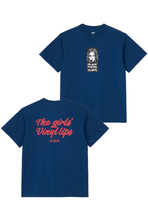 X-girl エックスガール 105232011010 VINYL LIP FACE S/S TEE X-girl Tシャツ NAVY 正規通販 レディース