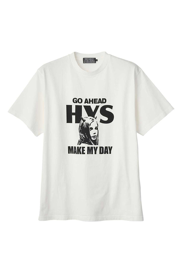 HYSTERIC GLAMOUR ヒステリックグラマー 02261CT05 MAKE MY DAY Tシャツ WHITE 正規通販 メンズ