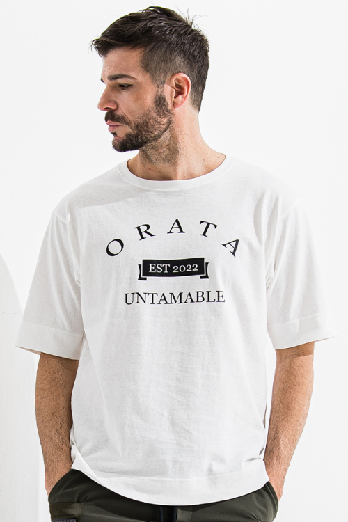 ORATA オラータ OR2-T-001 vintage college crew T プリントTシャツ WHITE 正規通販 メンズ