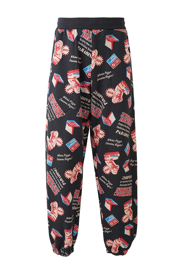 HYSTERIC GLAMOUR ヒステリックグラマー 02261CP02 HYSTERIC RECORDS柄 スウェットパンツ BLACK 正規通販 メンズ