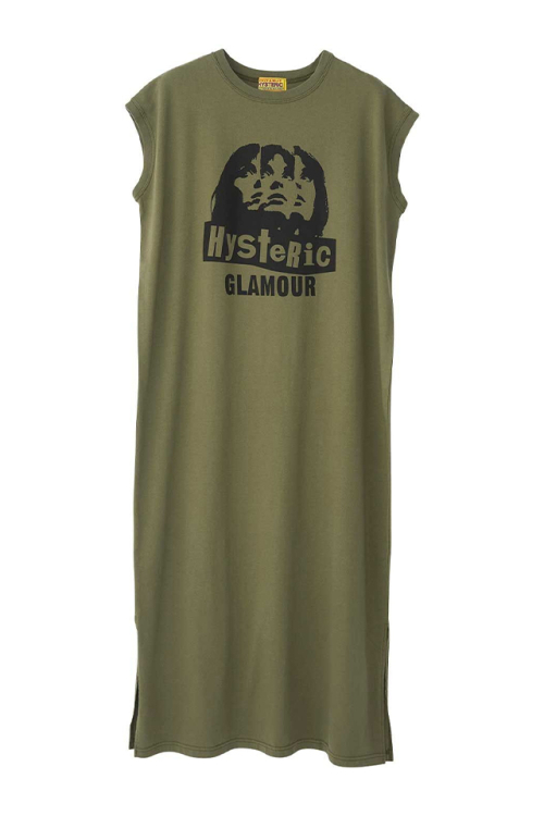 HYSTERIC GLAMOUR ヒステリックグラマー 01261CO03 MULTI WOMAN ワンピース KHAKI 正規通販 レディース