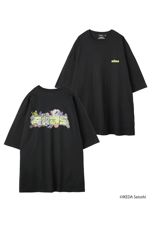 SILAS サイラス 110231011011 IKEDA SATOSHIxSILAS WIDE PRINTED TEE C Tシャツ BLACK 正規通販 メンズ