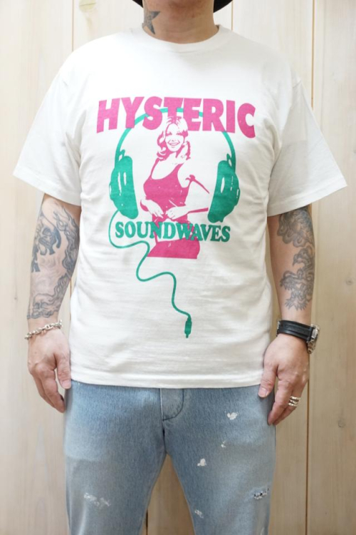 HYSTERIC GLAMOUR ヒステリックグラマー 02222CT07 SOUNDWAVE Tシャツ WHITE 正規通販 メンズ
