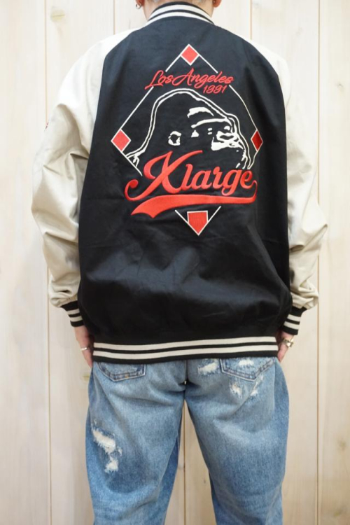 XLARGE エクストララージ 101223021006 REVERSIBLE BASEBALL JACKET XLARGE リバーシブルジャケット BLACK 正規通販 メンズ レディース