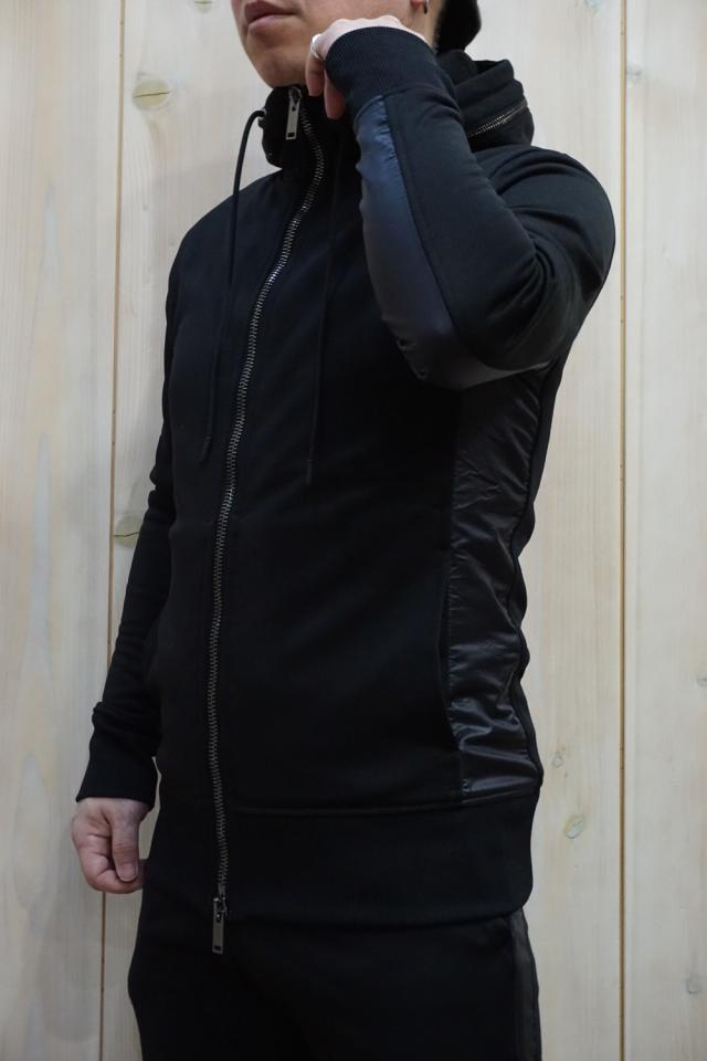 メンズ junhashimoto ジュンハシモト 1102210010 CU10 COMBINAYION ZIP HOODIE NEOグロスリッチパーカー BLACK 正規通販