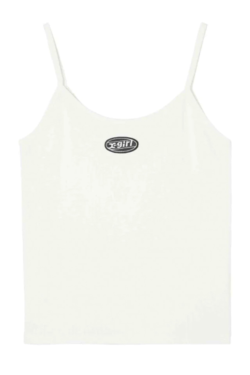 X-girl エックスガール 105232013023 OVAL LOGO CAMISOLE X-girl キャミソール WHITE 正規通販 レディース