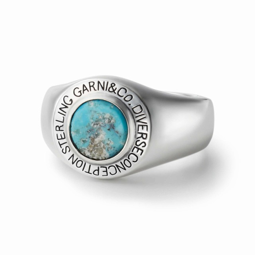 GARNI ガルニ GR22036 Round Stone Ring-L ラウンドストーンリング ラージ BLUE 正規通販 メンズ レディース