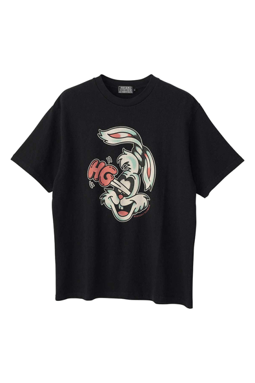 HYSTERIC GLAMOUR ヒステリックグラマー 02253CT11 HYSTERIC RABBIT Tシャツ BLACK 正規通販 メンズ