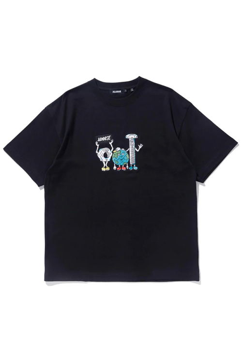 XLARGE エクストララージ 101231011016 EMBORIDERED TRIO S/S TEE XLARGE Tシャツ BLACK 正規通販 メンズ レディース