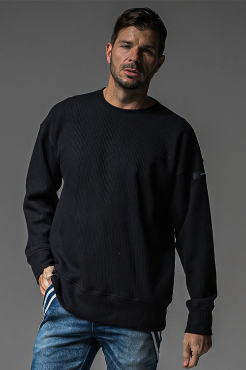 RESOUND CLOTHING リサウンドクロージング RC37-C-002 rail l loose trainer ルーズトレーナー BLACK 正規通販 メンズ 2025年10月5日入荷予定