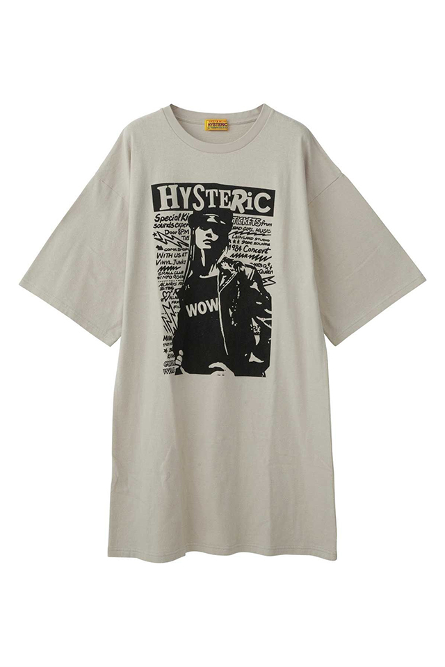 HYSTERIC GLAMOUR ヒステリックグラマー 01253CO01 WOW GIRL ワンピース GRAY 正規通販 レディース