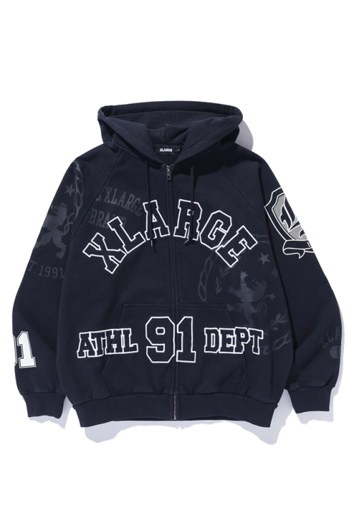 XLARGE エクストララージ 101263012007 MULTI ZIP HOODED SWEATSHIRT ジップパーカー BLACK 正規通販 メンズ レディース