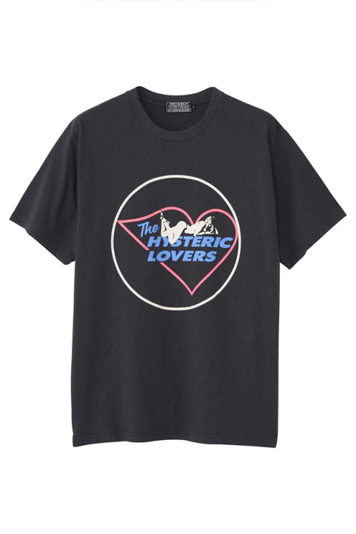 HYSTERIC GLAMOUR ヒステリックグラマー 02251CT21 HYSTERIC LOVERS Tシャツ BLACK 正規通販 メンズ
