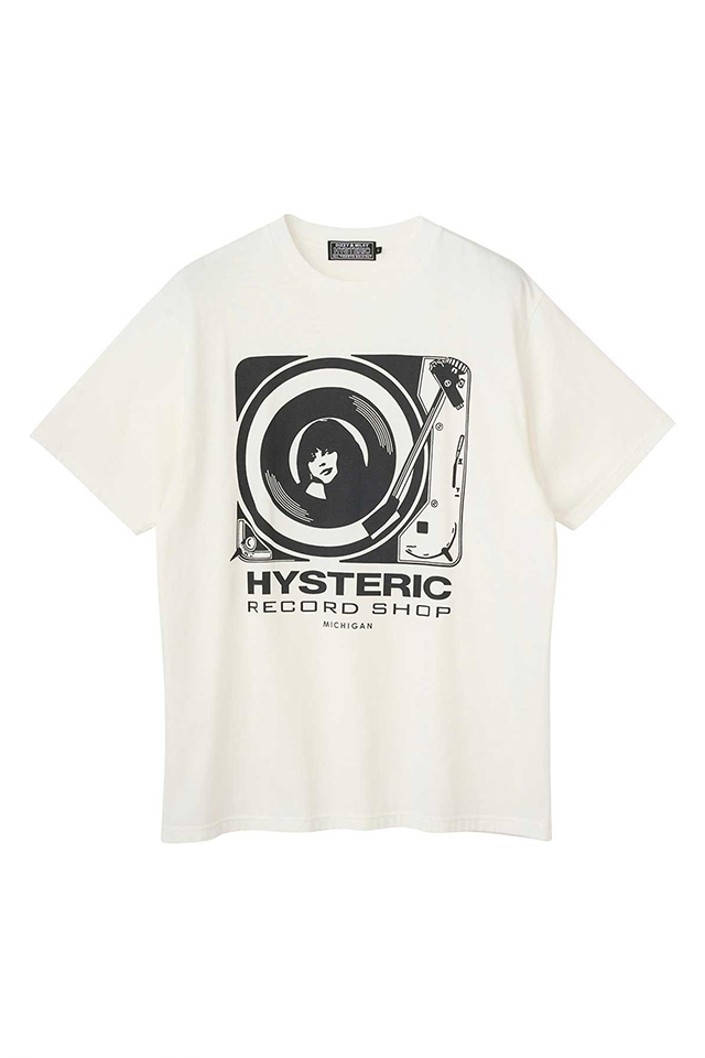 HYSTERIC GLAMOUR ヒステリックグラマー 02261CT28 HYS RECORD SHOP Tシャツ WHITE 正規通販 メンズ