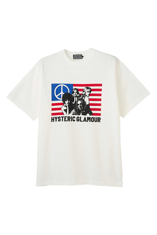 HYSTERIC GLAMOUR ヒステリックグラマー 02261CT23 FREE BIRD Tシャツ WHITE 正規通販 メンズ