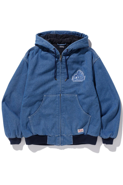 XLARGE エクストララージ 101231021001 OLD OG HOODED WORK JACKET XLARGE ワークジャケット LtINDIGO 正規通販 メンズ レディース