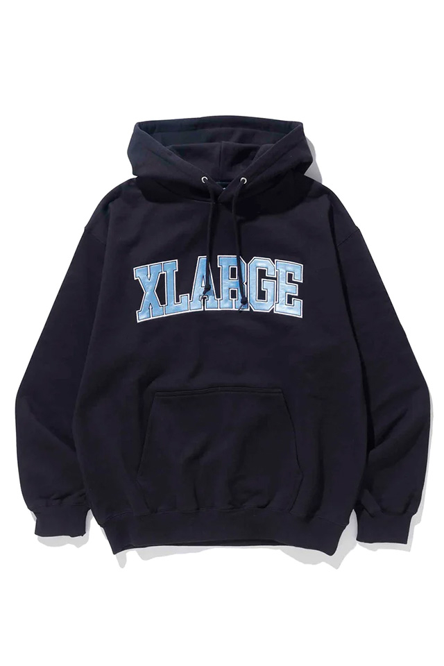 XLARGE エクストララージ 101233012018 COLLEGE LOGO HOODED SWEATSHIRT XLARGE パーカー BLACK 正規通販 メンズ レディース