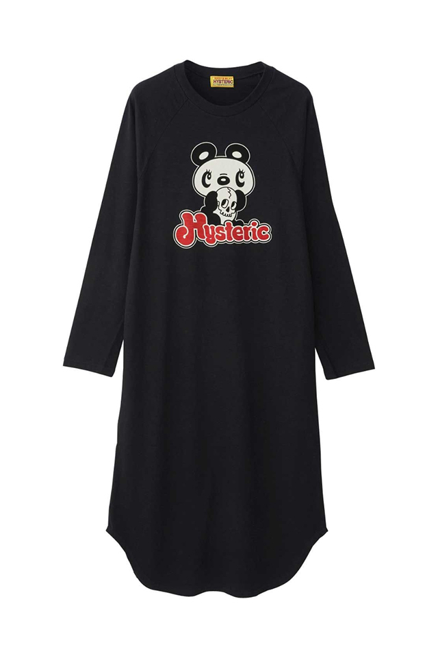 HYSTERIC GLAMOUR ヒステリックグラマー 01241CO02 SKULL PANDA ワンピース BLACK 正規通販 レディース