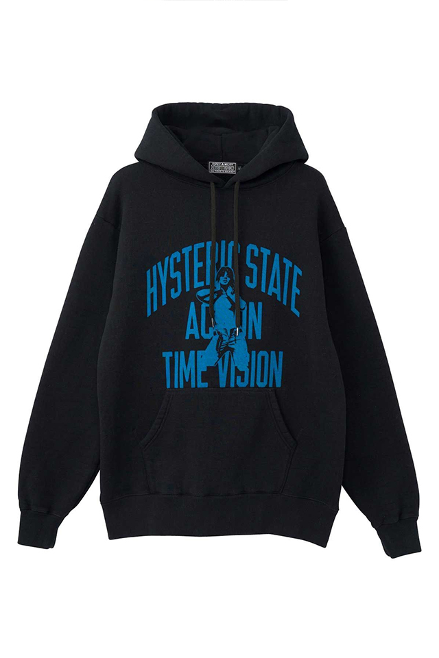 HYSTERIC GLAMOUR ヒステリックグラマー 02253CF06 ACTION TIME VISION パーカー BLACK 正規通販 メンズ