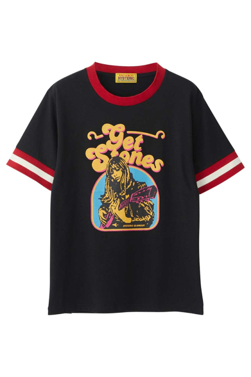 HYSTERIC GLAMOUR ヒステリックグラマー 01241CT09 GET STONES Tシャツ BLACK 正規通販 レディース