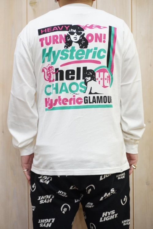 HYSTERIC GLAMOUR 02223CL17 CHAOS Tシャツ WHITE 正規通販 メンズ