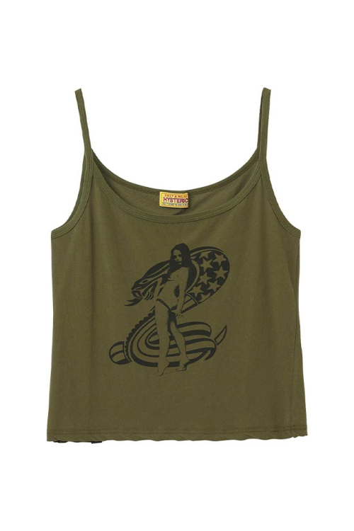 HYSTERIC GLAMOUR ヒステリックグラマー 01261CR04 COBRA キャミソール KHAKI 正規通販 レディース