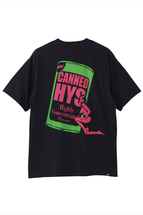 HYSTERIC GLAMOUR ヒステリックグラマー 02241CT26 CANNED HYSTERIC Tシャツ BLACK 正規通販 メンズ