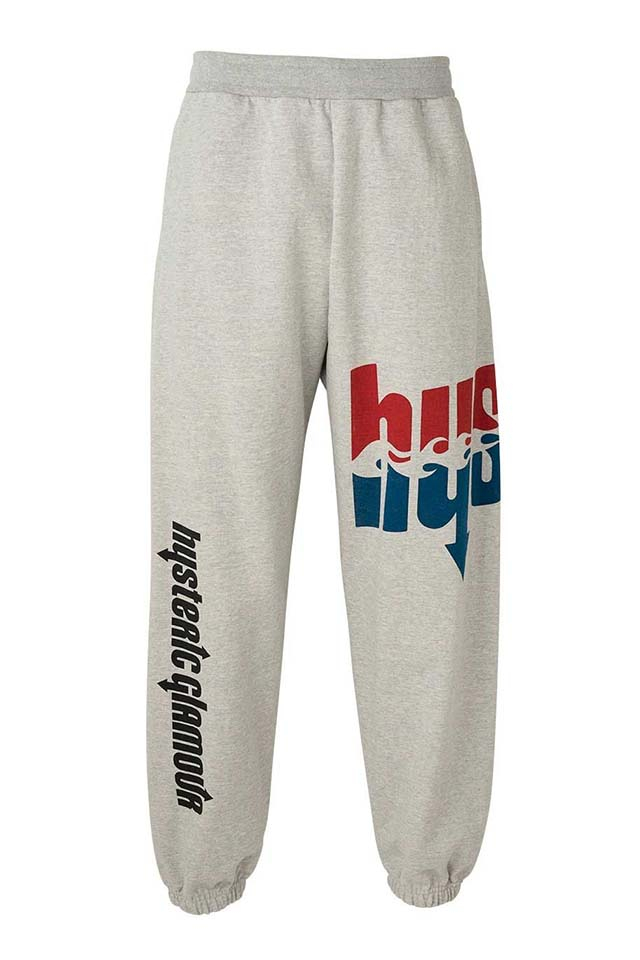 HYSTERIC GLAMOUR ヒステリックグラマー 02261CP01 HYS FLARE LOGO スウェットパンツ TOP GRAY 正規通販 メンズ
