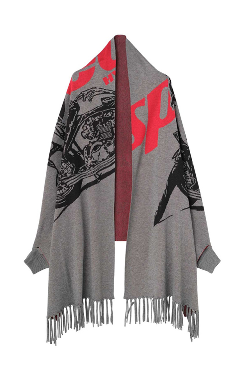 HYSTERIC GLAMOUR ヒステリックグラマー 01263ND03 SPEEDSTERジャカード ショールカーディガン TOP GRAY 正規通販 レディース
