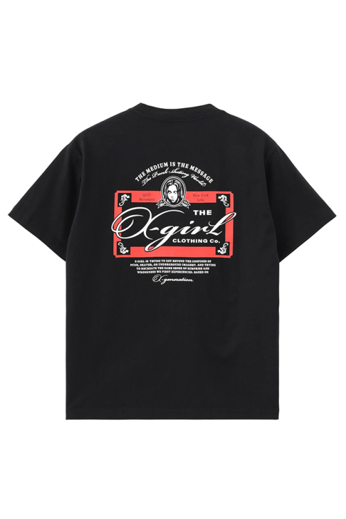X-girl エックスガール 105262011023 FACE RED LABEL S/S TEE Tシャツ BLACK 正規通販 レディース