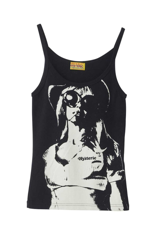 HYSTERIC GLAMOUR ヒステリックグラマー 01251CR06 SMOKE ON THE WATER キャミソール BLACK 正規通販 レディース