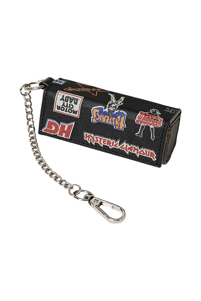 HYSTERIC GLAMOUR ヒステリックグラマー 01263QG06 ROCK CITY柄 リップケース BLACK 正規通販 レディース メンズ