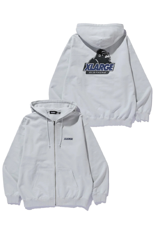 XLARGE エクストララージ 101263012004 OLD OG ZIP HOODED SWEATSHIRT ジップパーカー GRAY 正規通販 メンズ レディース
