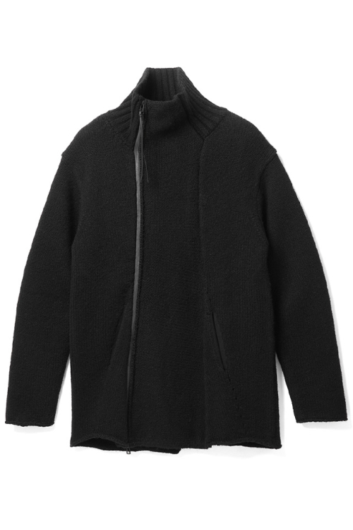 RIPVANWINKLE リップヴァンウィンクル RB-730 RIDERS KNIT ライダースニット BLACK 正規通販 メンズ 2025年10月31日入荷予定