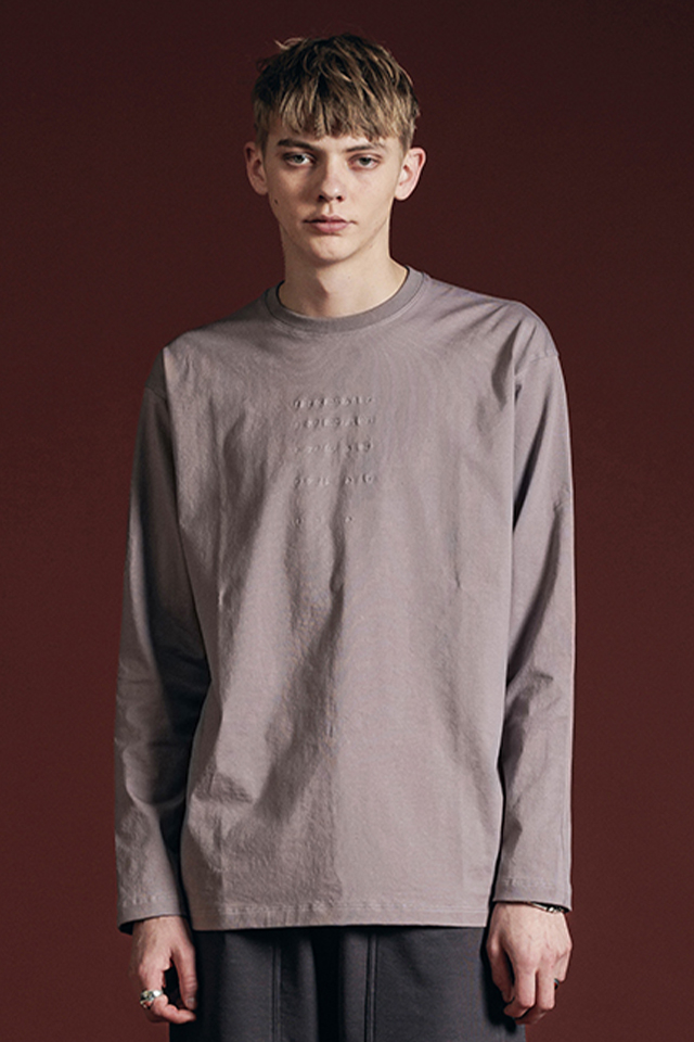 The Viridi-anne ザ ヴィリジアン VI-3675-01 COTTON JERSEY EMBROIDERED L/S T-SHIRT ロゴ刺繍ロングスリーブTシャツ PINK 正規通販 メンズ