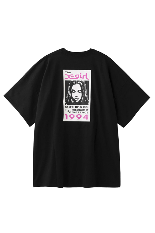 X-girl エックスガール 105252041008 BOX LOGO AND FACE S/S BIG TEE DRESS Tシャツワンピース BLACK 正規通販 レディース