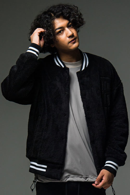 RESOUND CLOTHING リサウンドクロージング RC29-JK-002 BOA OVER VARSITY JACKET ボアバーシティジャケット BLACK 正規通販 メンズ