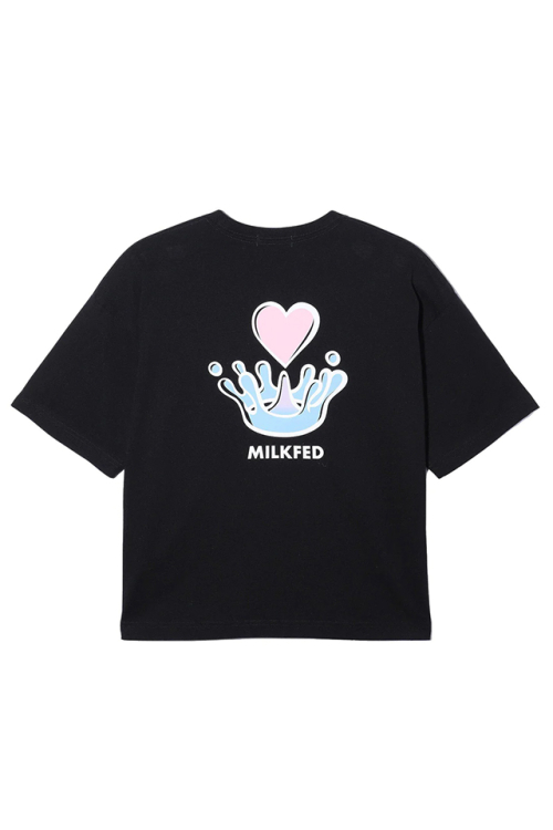 MILKFED. ミルクフェド 103241011002 WATER CROWN S/S TEE MILKFED. Tシャツ BLACK 正規通販 レディース