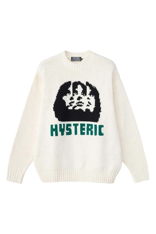 HYSTERIC GLAMOUR ヒステリックグラマー 02253NS04 MULTI WOMAN編込 セーター WHITE 正規通販 メンズ