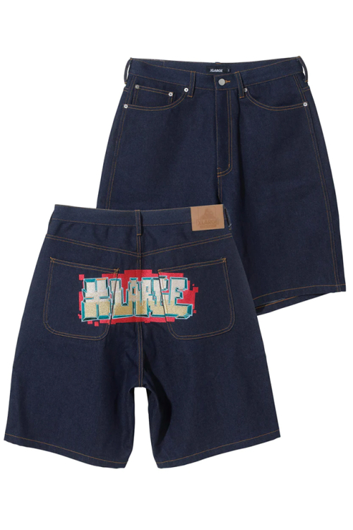 XLARGE エクストララージ 101231031024 POLYGON LOGO DENIM SHORT PANTS XLARGE デニムショーツ INDIGO 正規通販 メンズ レディース