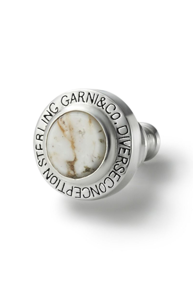 GARNI ガルニ GP22043 Round Stone Pierce ラウンドストーンピアス WHITE 正規通販 メンズ レディース