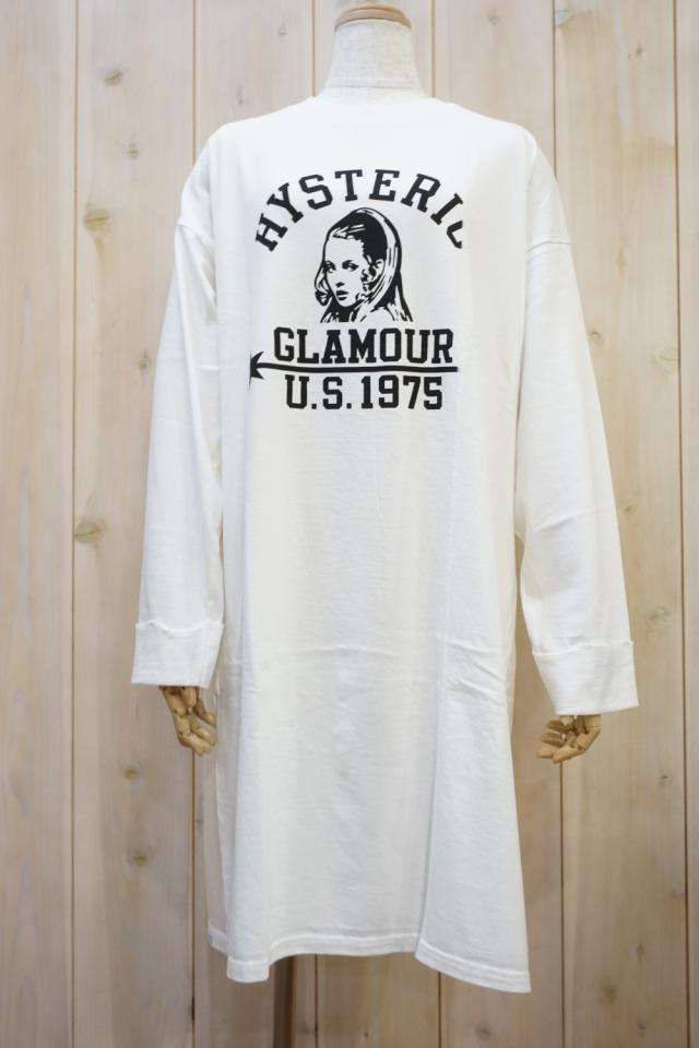 HYSTERIC GLAMOUR ヒステリックグラマー 01223CO03 INVERT LOGO ワンピース WHITE 正規通販 レディース