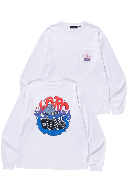 XLARGE エクストララージ 101231011014 MONSTER TRUCK L/S POCKET TEE XLARGE ロングスリーブTシャツ WHITE 正規通販 メンズ レディース