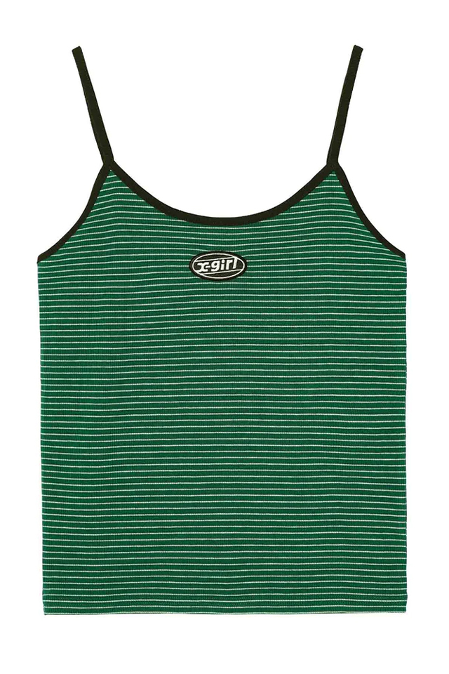 X-girl エックスガール 105232013023 OVAL LOGO CAMISOLE X-girl キャミソール GREEN 正規通販 レディース